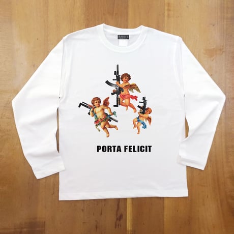 RARETE (ラルテ)  天使 gun  ホワイト  長袖Tシャツ