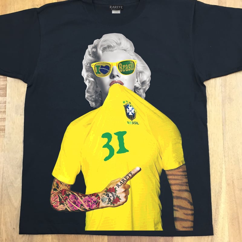 RARETE (ラルテ) マリリンモンロー トラ ブラジル Tシャツ ブラック 星