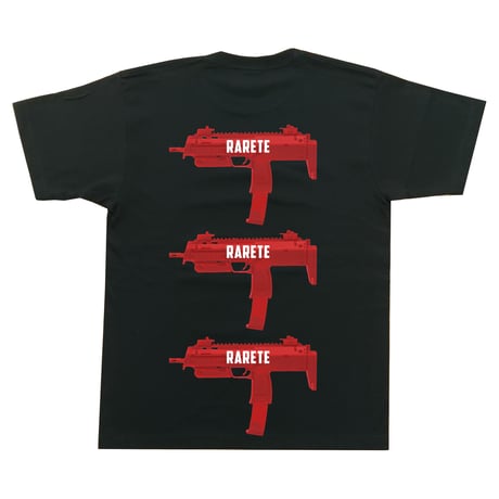 RARETE (ラルテ)    機関銃 ロゴ バックプリント　Tシャツ  ブラック