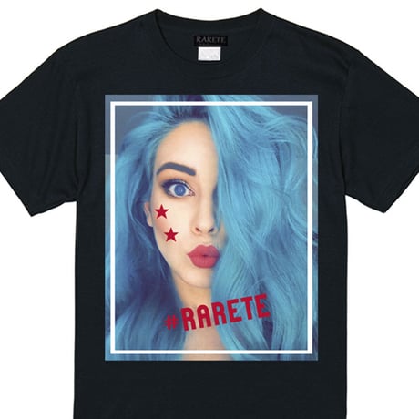RARETE (ラルテ)  blue hair GIRL  Tシャツ ブラック
