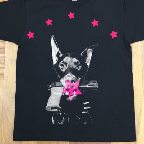 RARETE (ラルテ)   ドーベルマン  Tシャツ  ブラック  星柄