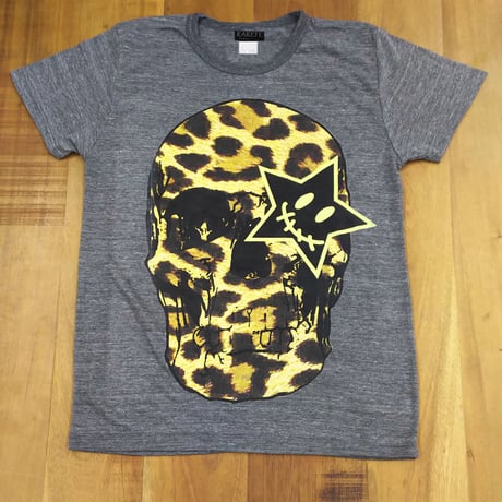 RARETE (ラルテ)  ヒョウ柄 ドクロ スカル  Tシャツ グレーブラック  星柄 star