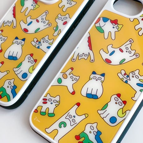 ネコの強化ガラスiPhoneケース