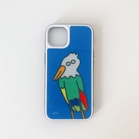 ハシビロコウの強化ガラスiPhoneケース