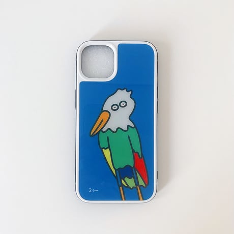 ハシビロコウの強化ガラスiPhoneケース