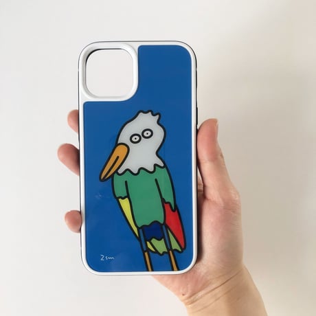 ハシビロコウの強化ガラスiPhoneケース