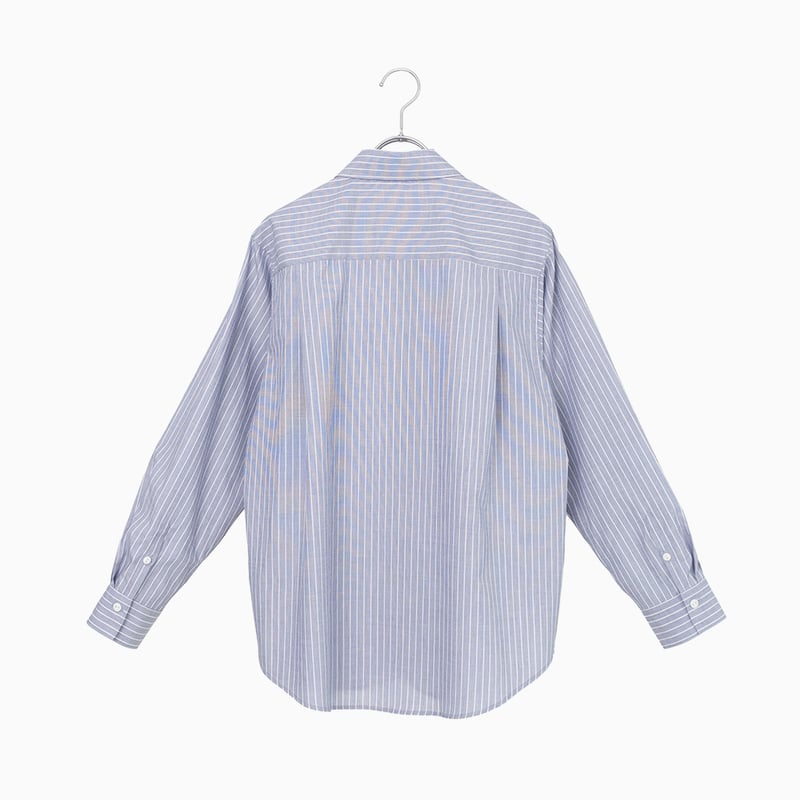 ぽんこページ 255214 ブロードストライプパラシュート釦ラウンドカラーシャツ | Manna