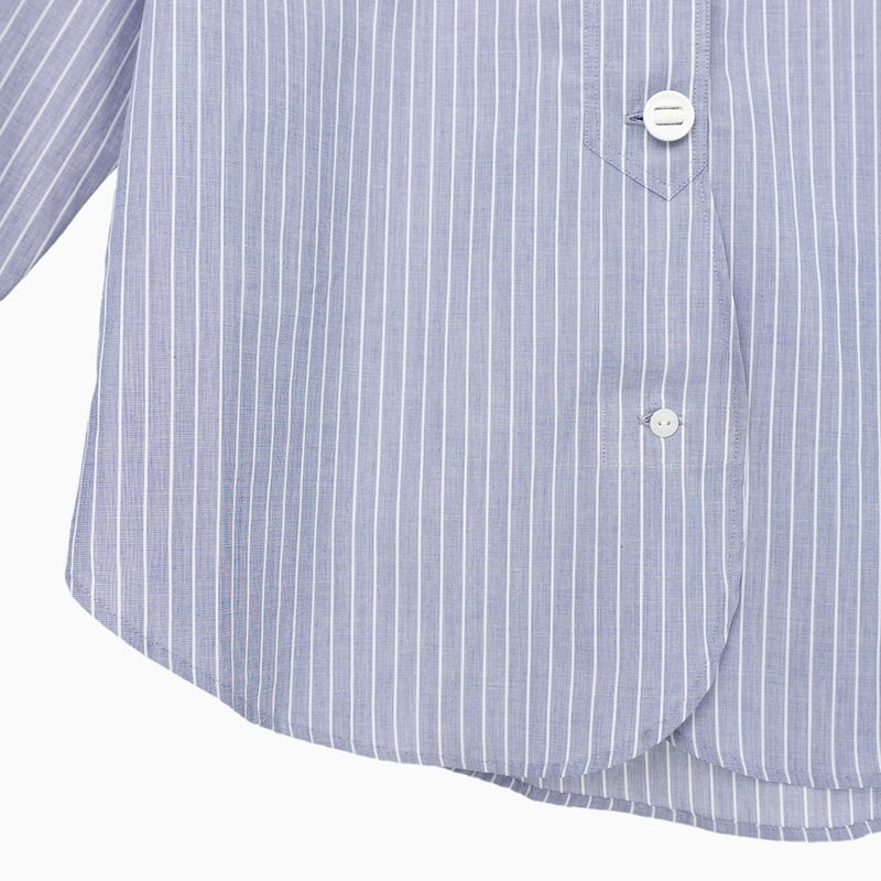 トップス XLR 255214 ブロードストライプパラシュート釦ラウンドカラーシャツ | Manna