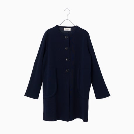 manna マンナ 鹿の子編み 黒 ロングコート Manna