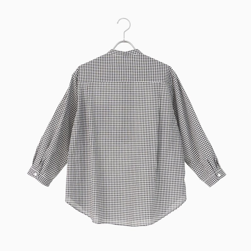 25ss Stone  コットンテラパラシュートシャツ M 251264 ローンギンガムパラシュート釦スタンドカラーシャツ | Manna