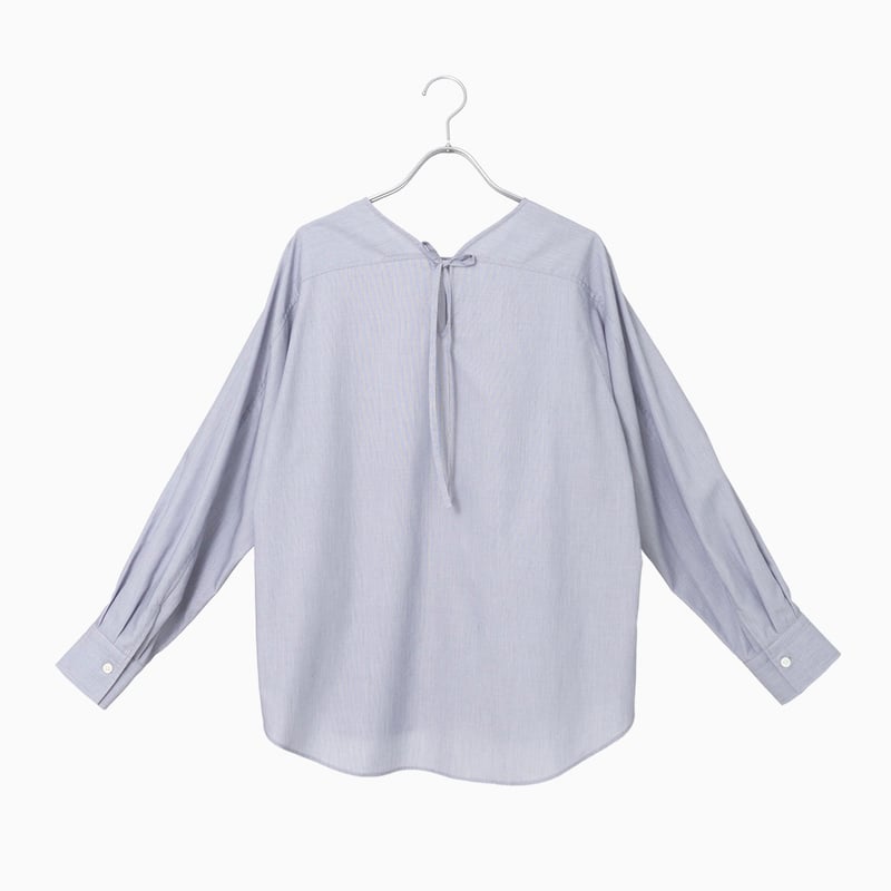 255044 シャンブレーブロードバックリボンブラウス | Manna