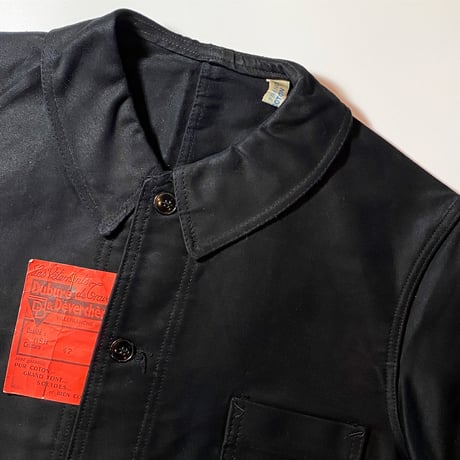1950'sDubure&Deverchere Black Moleskin Jacket Deadstock