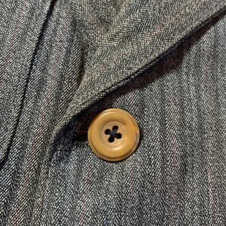 1930's〜 French Unknown Black Chambray Stripe Jacket