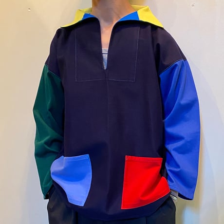 1970〜80's NEWLYN Crazy Pattern Fisherman Smock