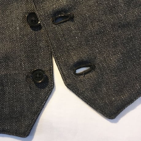 1940〜50's French Unknown Black Chambray Vest Deadstock