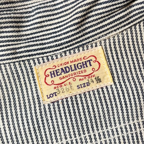 1950's HEADLIGHT Hickory Pullover L/S Shirt Deadstock