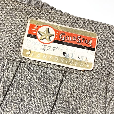 1950's GOLD STAR Gray Covert Easy Pants Deadstock