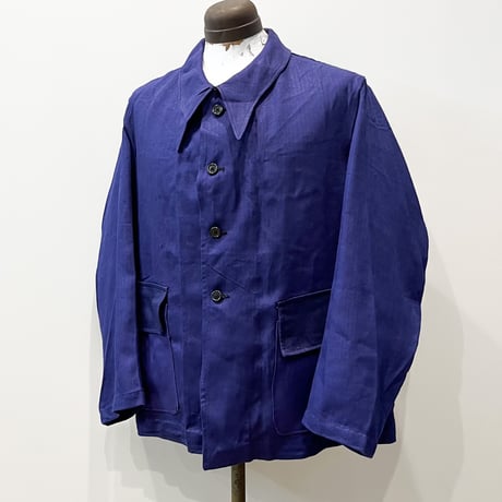 1940's French Military Herringbone Linen Jacket Deadstock