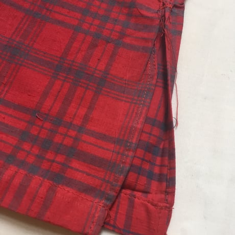 1960's DONEGAL Indian Madras Henleyneck S/S Shirt Deadstock