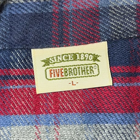 1990's FIVE BROTHER Heavy Flannel L/S Shirt