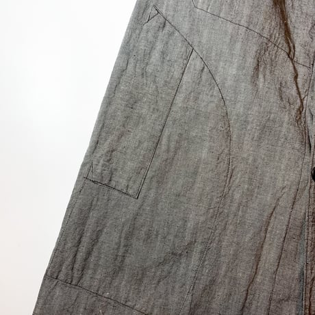 1940's French Unknown Gray Chambray Atelier Coat