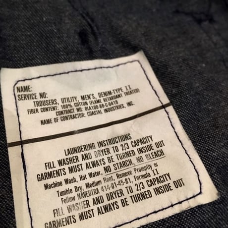 1980's US.NAVY Denim Trousers