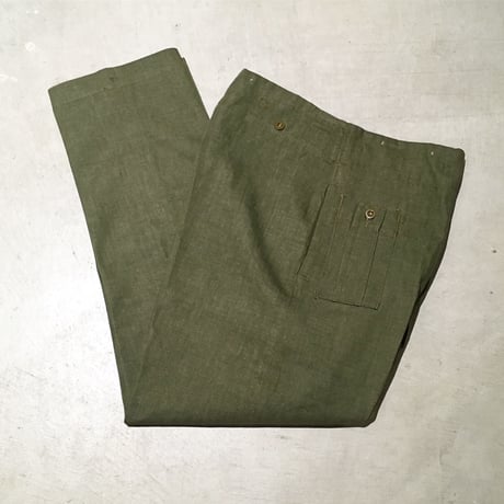 1950's British Army Green Denim Trousers Deadstock