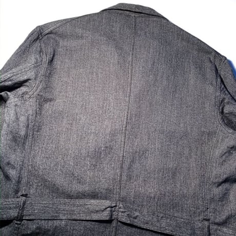 1950's FOR TISS GARANTI BOUSSAC Black Chambray Atelier Coat