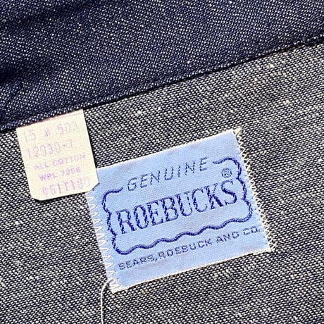 1950〜60's Roebucks Denim Western L/S Shirt Deadstock