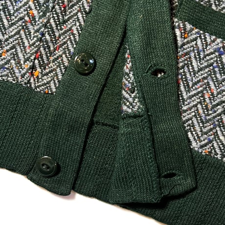 1940's STAUNTON Cotton&herringbone Tweed Cardigan