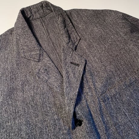 1950's French Unknown Black Chambray Work Jacket