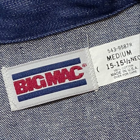 1980's BIG MAC Denim Western L/S Shirt Deadstock