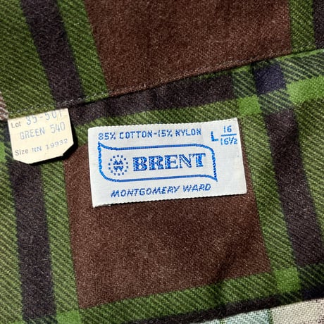 1960's BRENT Flannel L/S Shirt Deadstock