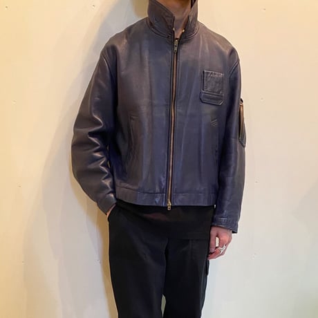 1980's French Military Leather Pilot Jacket