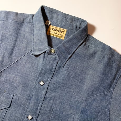 1960's DEE CEE Chambray Western L/S Shirt Deadstock