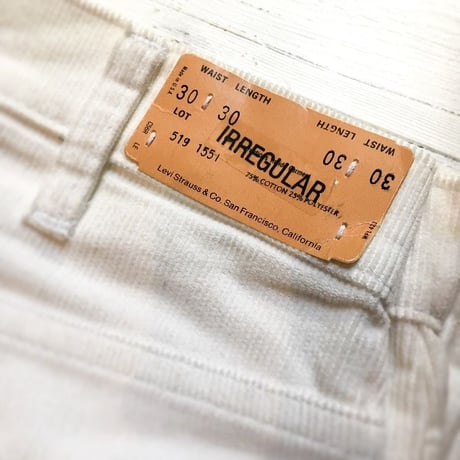 1980's Levi's 519 Corduroy Pants Deadstock
