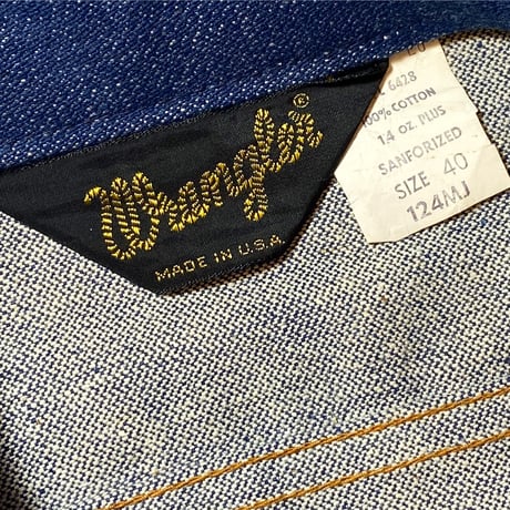 1970's〜 Wrangler 124MJ Denim Jacket Deadstock