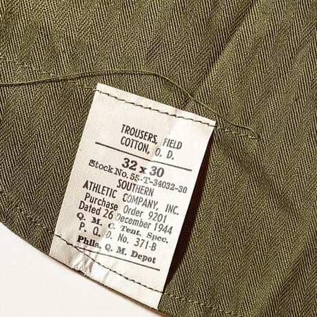 1940's US.ARMY M-43 Herringbone Field Trousers Deadstock