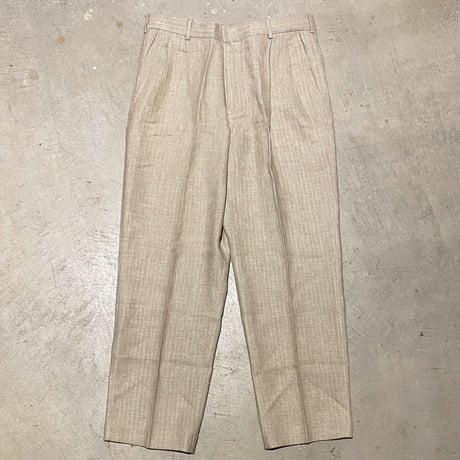 1990's〜 LANDS' END Herringbone Linen Trousers Deadstock