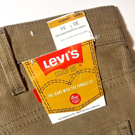 1980's Levi's 519 Corduroy Pants Deadstock