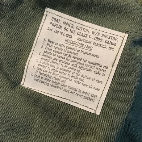 1960's US.ARMY Jungle Fatigue 4th Jacket Deadstock