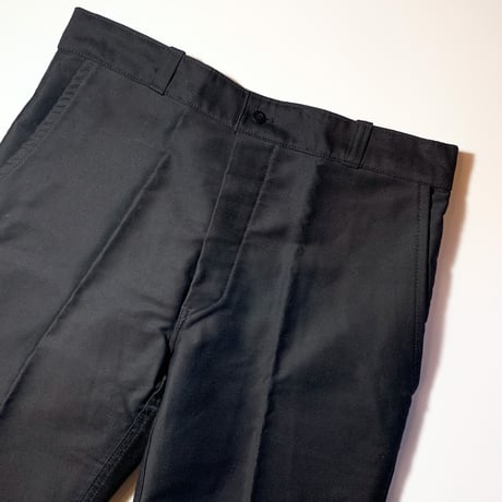1950's〜 French Unknown Black Moleskin Trousers Deadstock
