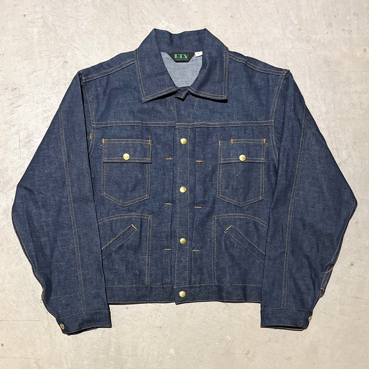 y082934 60s ELY ブランケットデニムジャケット　ヴィンテージ fit=scale-down,w=1200