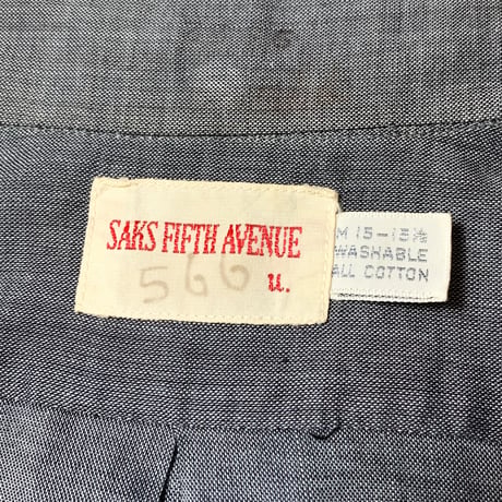 1960's SAKS FIFTH AVENUE S/S Shirt