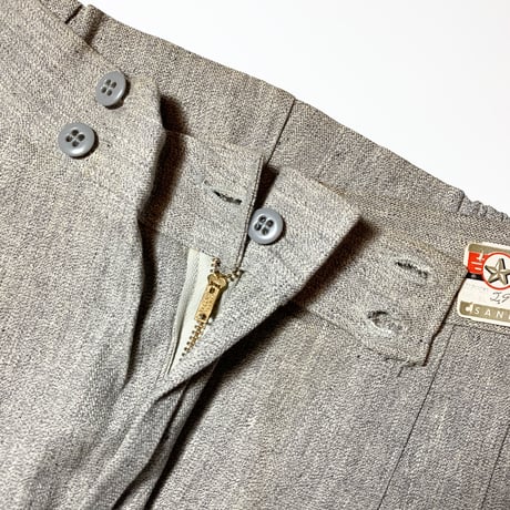 1950's GOLD STAR Gray Covert Easy Pants Deadstock