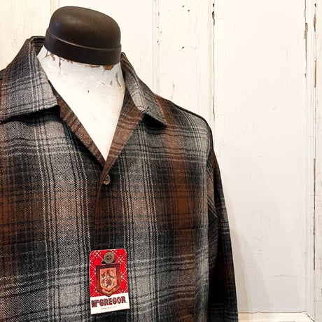 1960's McGREGOR Wool&Rayon L/S Shirt Deadstock