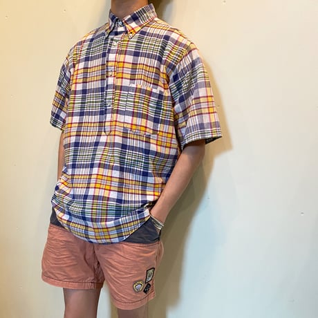 1970's The Ascot Shop Indian Madras Pullover S/S Shirt