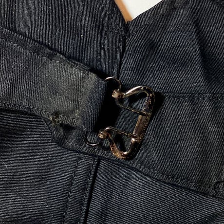 1920〜30's MARQUE DEPOSEE Black Cotton Trousers Deadstock