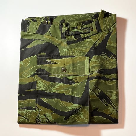 1960's Unknown Civilian Poplin Tiger Stripe Trousers Deadstock