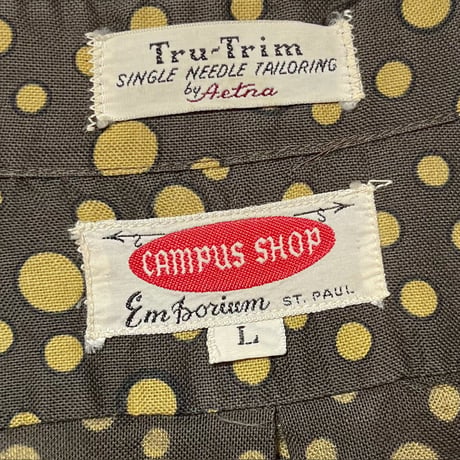 1960's CAMPUS SHOP Dots L/S Shirt